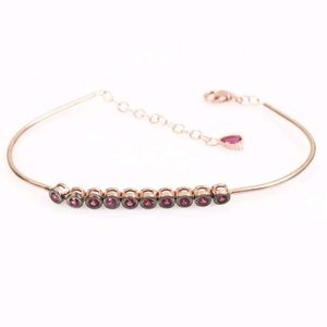 Rose gold & rhodium setting ruby bracelet